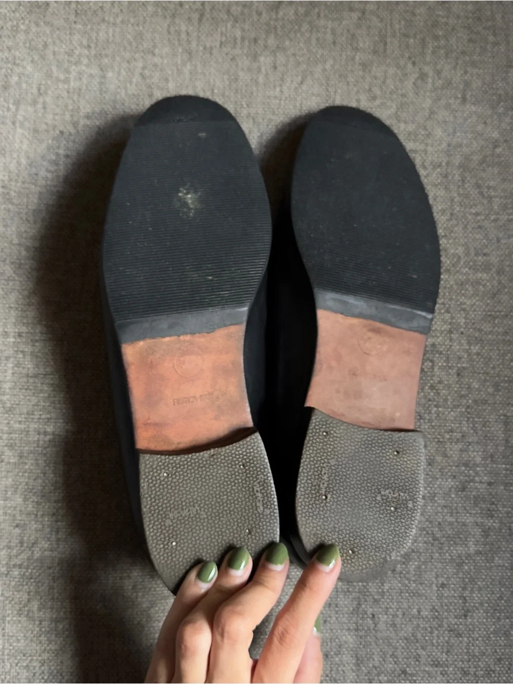 Vintage Chanel black loafers with gold hardware